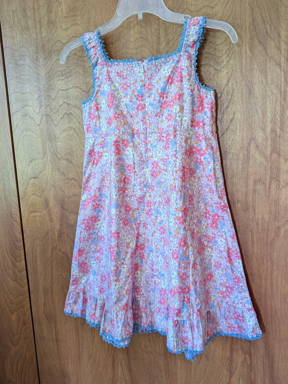 🌺 Hanna Andersson "Flower Market" Sundress with Blue Trim - Picture 4 of 8